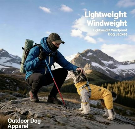 Waterproof Four Leg Dog Raincoat, Wind Resistant Dog Jumpsuit With Built-in Harness, Outdoor Pet Overalls For Schnauzer, Teddy