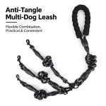 Anti-Tangle 3 Way Multi Dog Leash, Reflective Rope Dog Walking Lead with Padded Soft Handle for 3 Dogs - Image 2