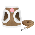 Warm Fleece Pet Harness and Leash Set, Corduroy Vest Harness For Small Dogs & Cats - Image 5