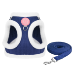 Warm Fleece Pet Harness and Leash Set, Corduroy Vest Harness For Small Dogs & Cats - Image 8