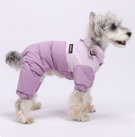 Graphene Lined Dog Four-Legged Puffer Jacket, Waterproof Windproof Color Block Winter Pet Coat With Harness Hook For Small Dogs - Image 7
