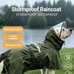 Dog Stormproof Raincoat with Clear Face Shield, Reflective Waterproof Dog Rain Jacket for Medium Large Dogs