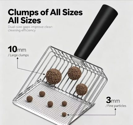 Premium Thickened Metal Cat Litter Scoop With Storage Box