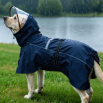 Dog Stormproof Raincoat with Clear Face Shield, Reflective Waterproof Dog Rain Jacket for Medium Large Dogs - Image 5
