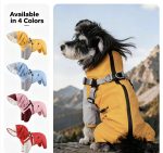 Waterproof Four Leg Dog Raincoat, Wind Resistant Dog Jumpsuit With Built-in Harness, Outdoor Pet Overalls For Schnauzer, Teddy - Image 3