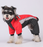 Waterproof Warm Dog Winter Jumpsuit, Color Block Reflective Four-Legged Pet Coat With Harness Hole For Small Dogs - Image 8